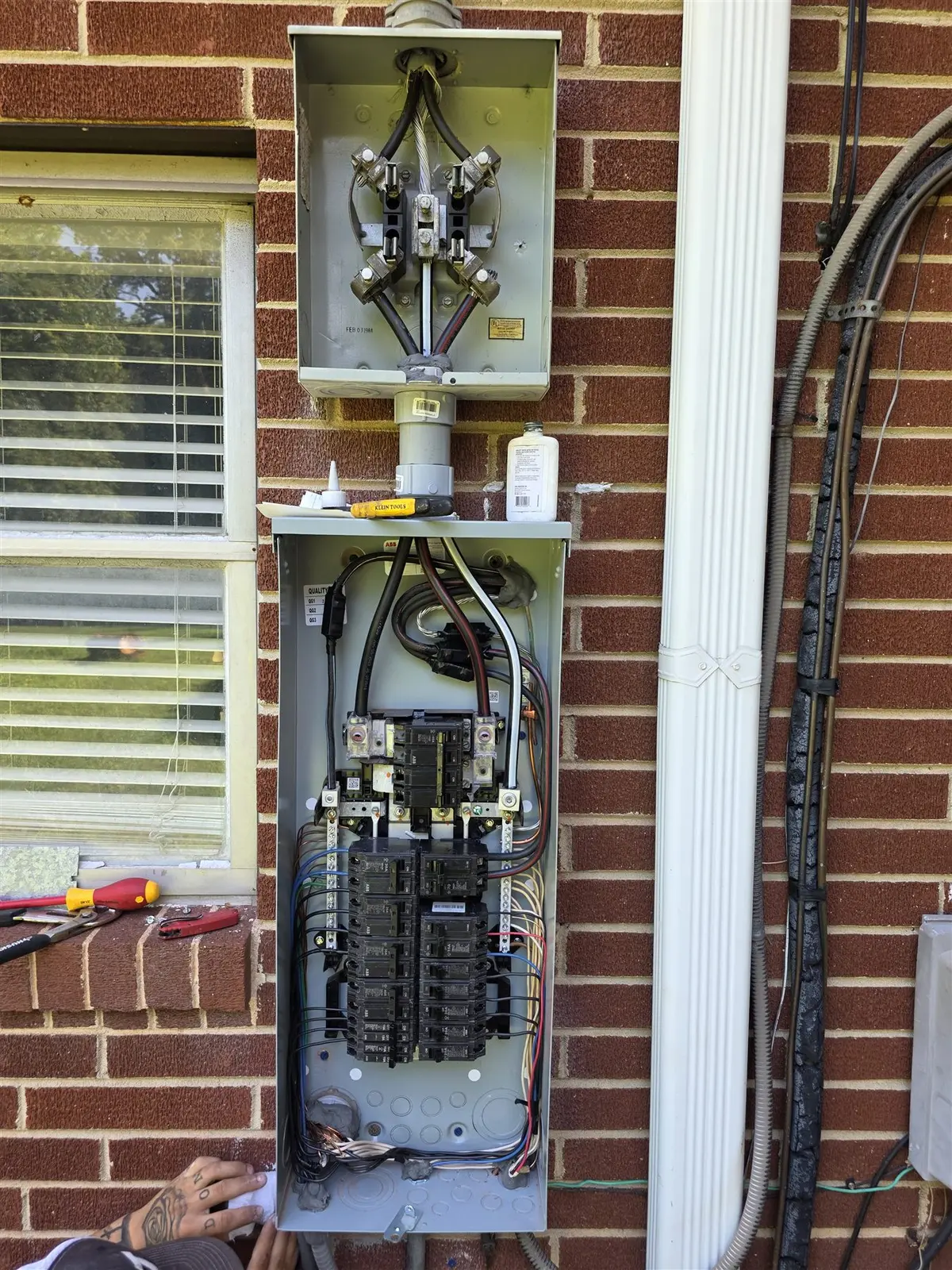 Residential electrical panel and service equipment installation