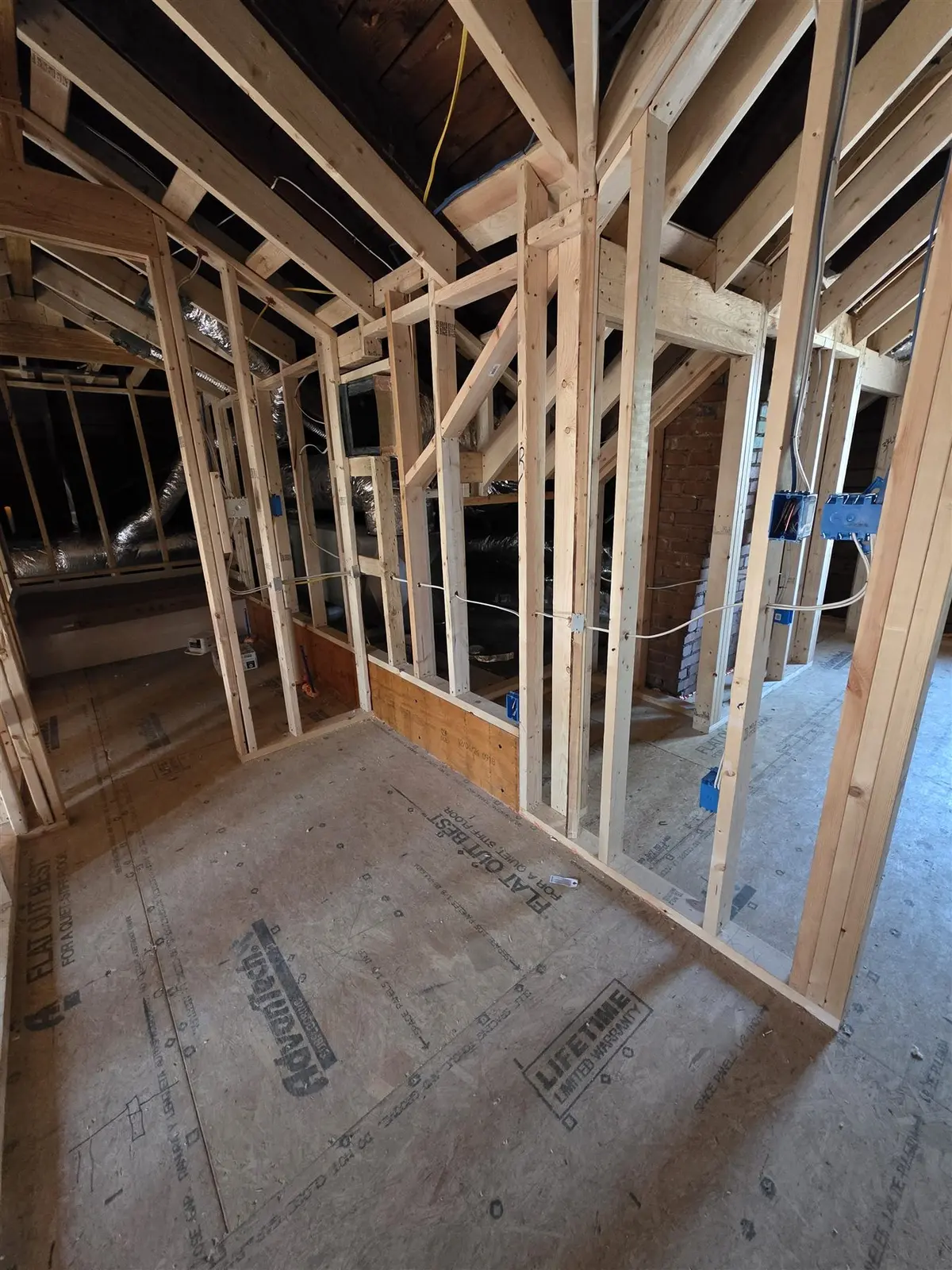 Electrical rough-in wiring during a major residential remodel